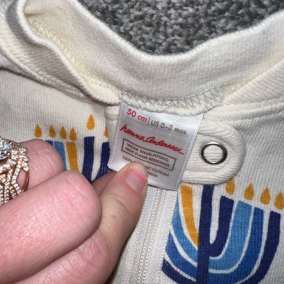 Hanna Andersson Baby Zip Sleeper Menorah One Piece 0-3 months - Picture 9 of 12